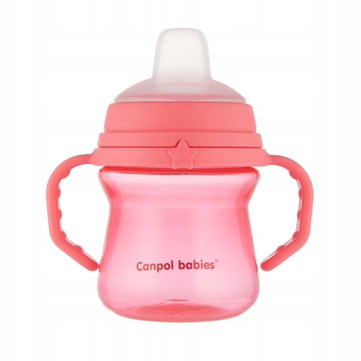 CANPOL 56/614 Kubek z silikonowym ustnikiem FirstCup 150ml pink