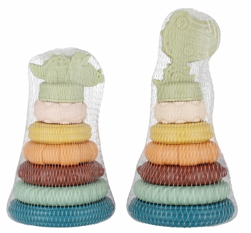 BAM BAM 482393 Piramidka Eduk pastel siatka