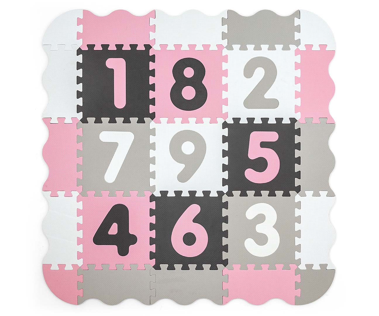 MILLY MALLY 5612 Mata piankowa puzzle Jolly 3x3 Digits - pink grey