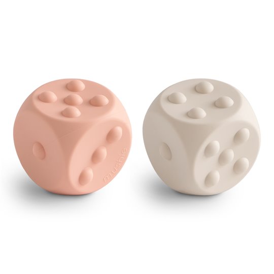 Mushie MU100217  Zabawka sensoryczna kostka pop it 2-pak Blush / Shifting S