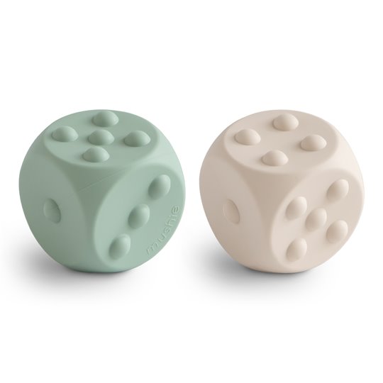 Mushie MU100218 Zabawka sensoryczna kostka pop it 2-pak Cambridge Blue / S