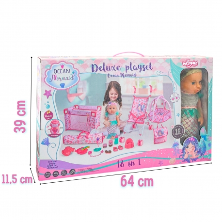 WOOPIE 56331 Zestaw Opiekunki z lalką 18w1