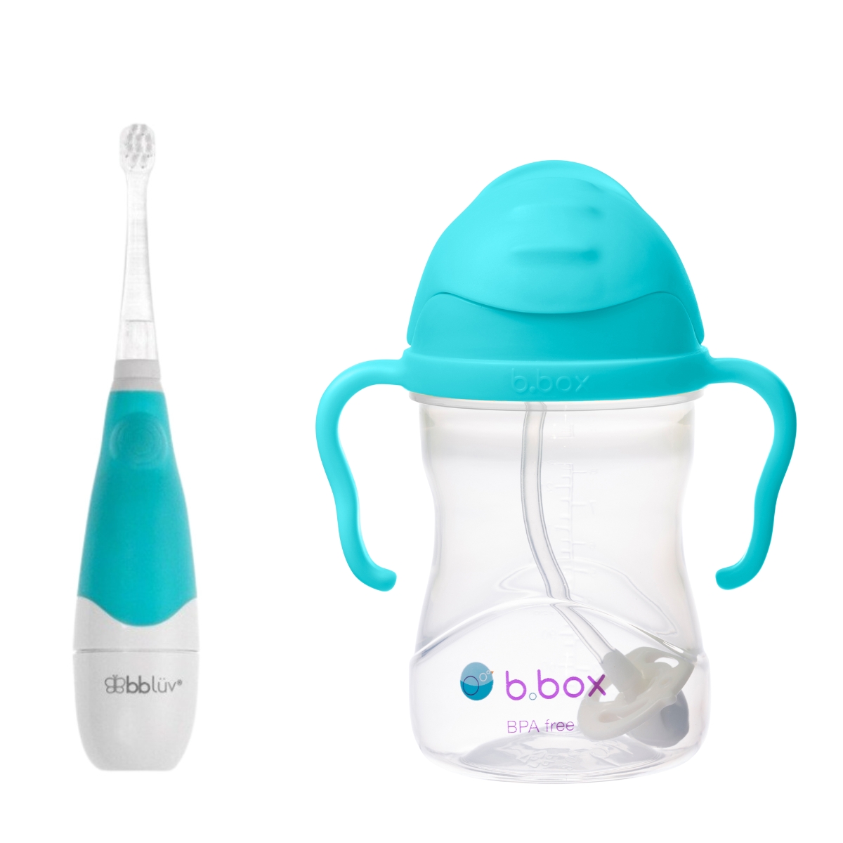 B.BOX 62375 Zestaw soniczna szczoteczka + bidon ze słomką 240 ml azure