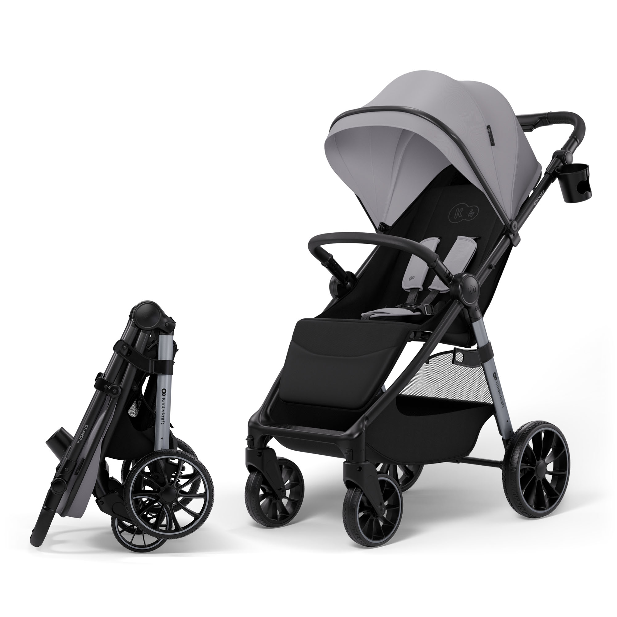 KINDERKRAFT Wózek spacerowy GRANDE 2 moonlight grey - obrazek 2