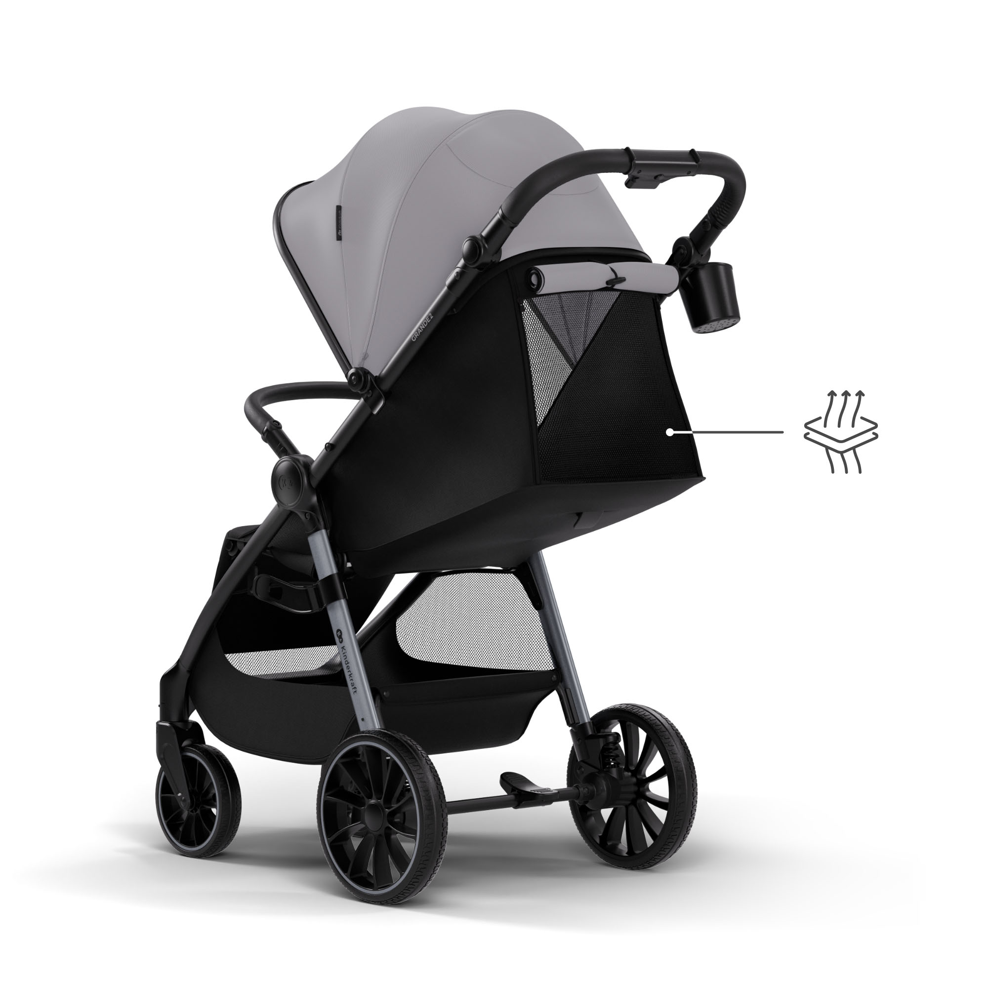 KINDERKRAFT Wózek spacerowy GRANDE 2 moonlight grey - obrazek 3