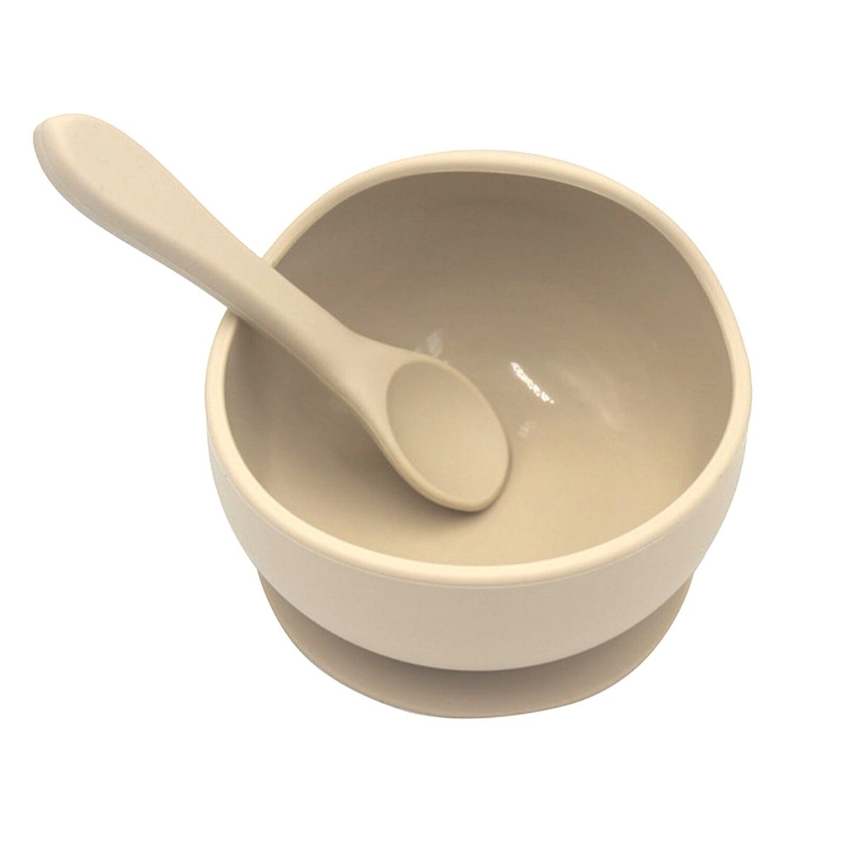 BABY 01141 Miska silikonowa z przyssawką i łyżeczką Sand - obrazek 2