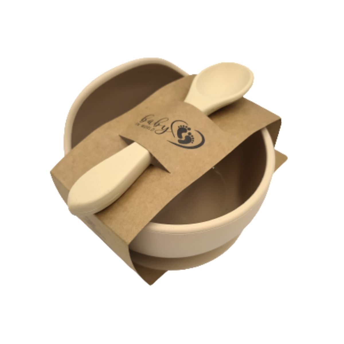 BABY 01141 Miska silikonowa z przyssawką i łyżeczką Sand - obrazek 3